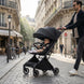 The MOON Brand Tripzi Carbon Fiber Cabin Stroller – Ultra-Lightweight, Travel-Ready Stroller with Easy Fold, Five-Point Safety Harness, Leather Handle for Babies 0–36 Months-Black