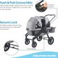 The Moon Brand Kube Wagon Stroller for Kids & Toddlers, Push & Pull Convertible Wagon All-Terrain Wheels, UPF 50+ Canopy, BPA-Free Snack Tray, Compact Fold, Storage, 6M–4Y, 24kgs/Seat-Black