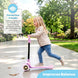The MOON Brand Whizz Foldable 3-Wheel Kids Scooter– Adjustable Handlebar Lean-to-Steer LED Light-Up Wheels Toddler Scooter for Boys & Girls for Ages 3 Years+ -Little Pony -Pink