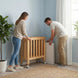 The MOON Brand Snugfold Foldable Baby Crib | 2-Level Height Adjustable | New Zealand Pine Wood | Durable & Decay-Resistant | Up to 50 kg | 0–3 Years | Natural Wood Finish-Natural Wood