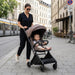 The MOON Brand Tripzi Carbon Fiber Cabin Stroller – Ultra-Lightweight, Travel-Ready Stroller with Easy Fold, Five-Point Safety Harness, Leather Handle for Babies 0–48 Months-Chocolate
