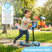 The MOON Brand Whizz Foldable 3-Wheel Kids Scooter– Adjustable Handlebar Lean-to-Steer LED Light-Up Wheels Toddler Scooter for Boys & Girls for Ages 3 Years+ -Dinosaur Design -Blue