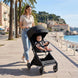 The MOON Brand Tripzi Carbon Fiber Cabin Stroller – Ultra-Lightweight, Travel-Ready Stroller with Easy Fold, Five-Point Safety Harness, Leather Handle for Babies 0–36 Months-Black