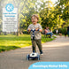 The MOON Brand Whizz Foldable 3-Wheel Kids Scooter– Adjustable Handlebar Lean-to-Steer LED Light-Up Wheels Toddler Scooter for Boys & Girls for Ages 3 Years+ -Dinosaur Design -White