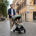 The MOON Brand Tripzi Carbon Fiber Cabin Stroller – Ultra-Lightweight, Travel-Ready Stroller with Easy Fold, Five-Point Safety Harness, Leather Handle for Babies 0–48 Months-Green