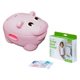 MOON Baby Potty Hippo with PU Cushion (Pink) / MOON Disposable Toilet Seat Cover (Dino, 66 x 63 cm)