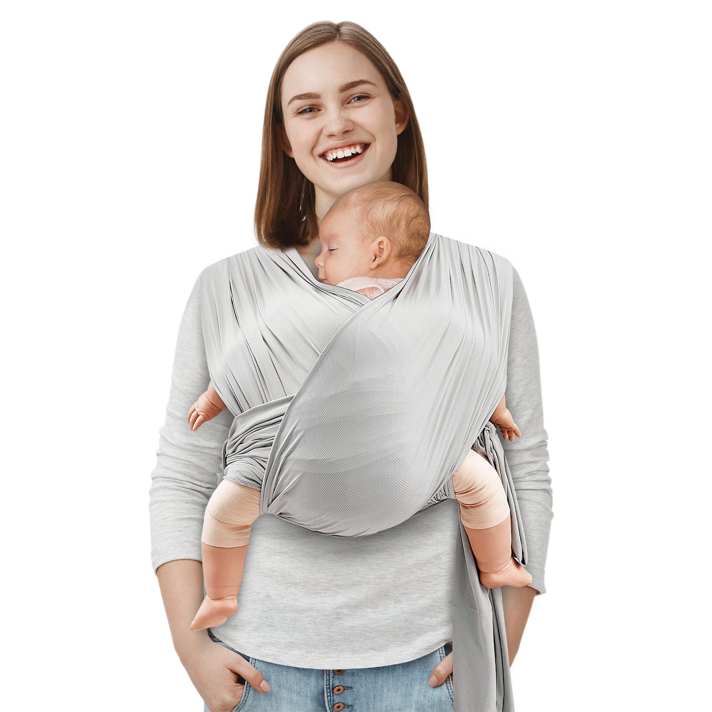 MOON KaryGo Baby Sling Carrier-Light Grey
