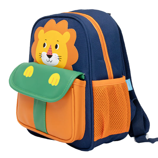 MOON Kids Backpack  – Comfy 3D Design, Padded Straps, Waterproof-Perfect for Preschool, Nursery, Snacks & Lunchbox-Lion