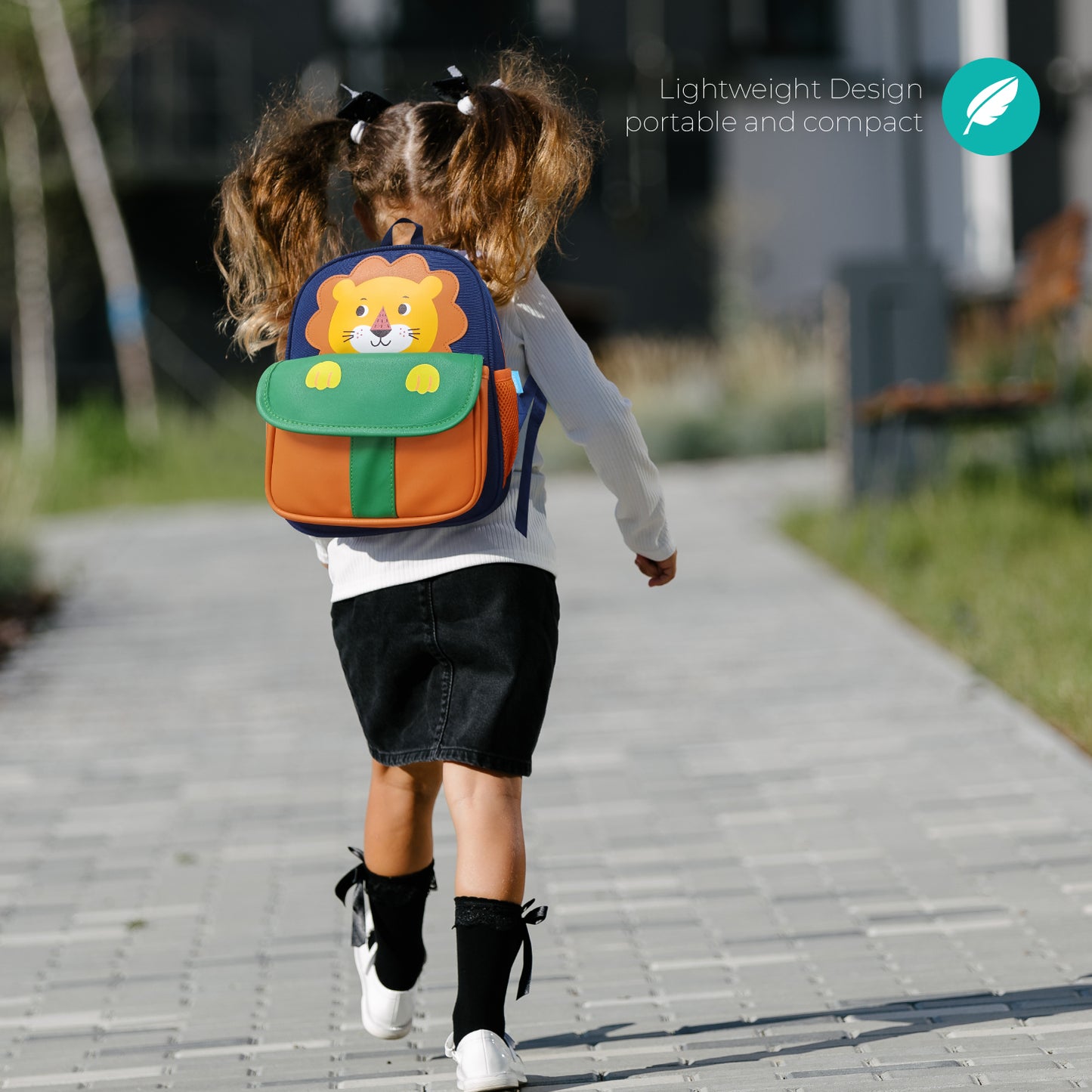 MOON Kids Backpack  – Comfy 3D Design, Padded Straps, Waterproof-Perfect for Preschool, Nursery, Snacks & Lunchbox-Lion