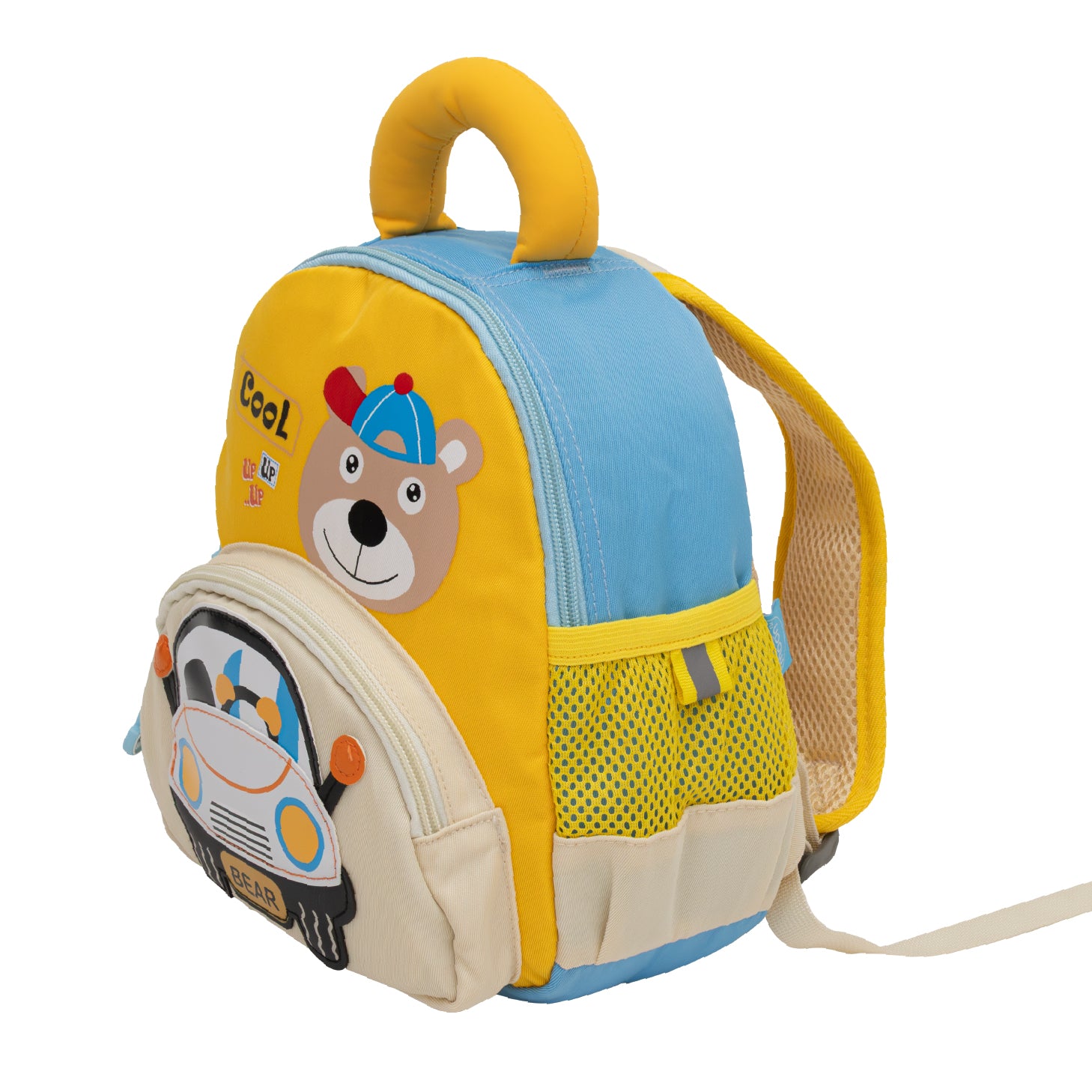 MOON Kids Backpack  – Comfy 3D Design,Padded Straps, Waterproof-Perfect for Preschool, Nursery, Snacks & Lunchbox-Bear/Yellow