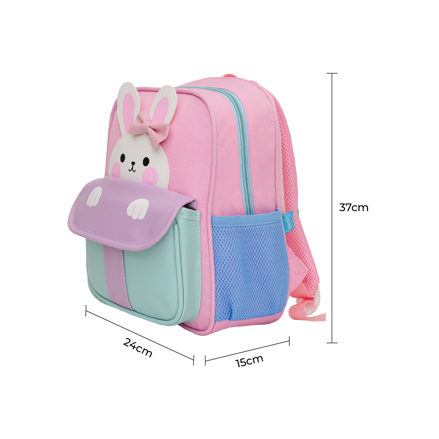 MOON Kids Backpack  – Comfy 3D Design,Padded Straps, Waterproof-Perfect for Preschool, Nursery, Snacks & Lunchbox-Bunny