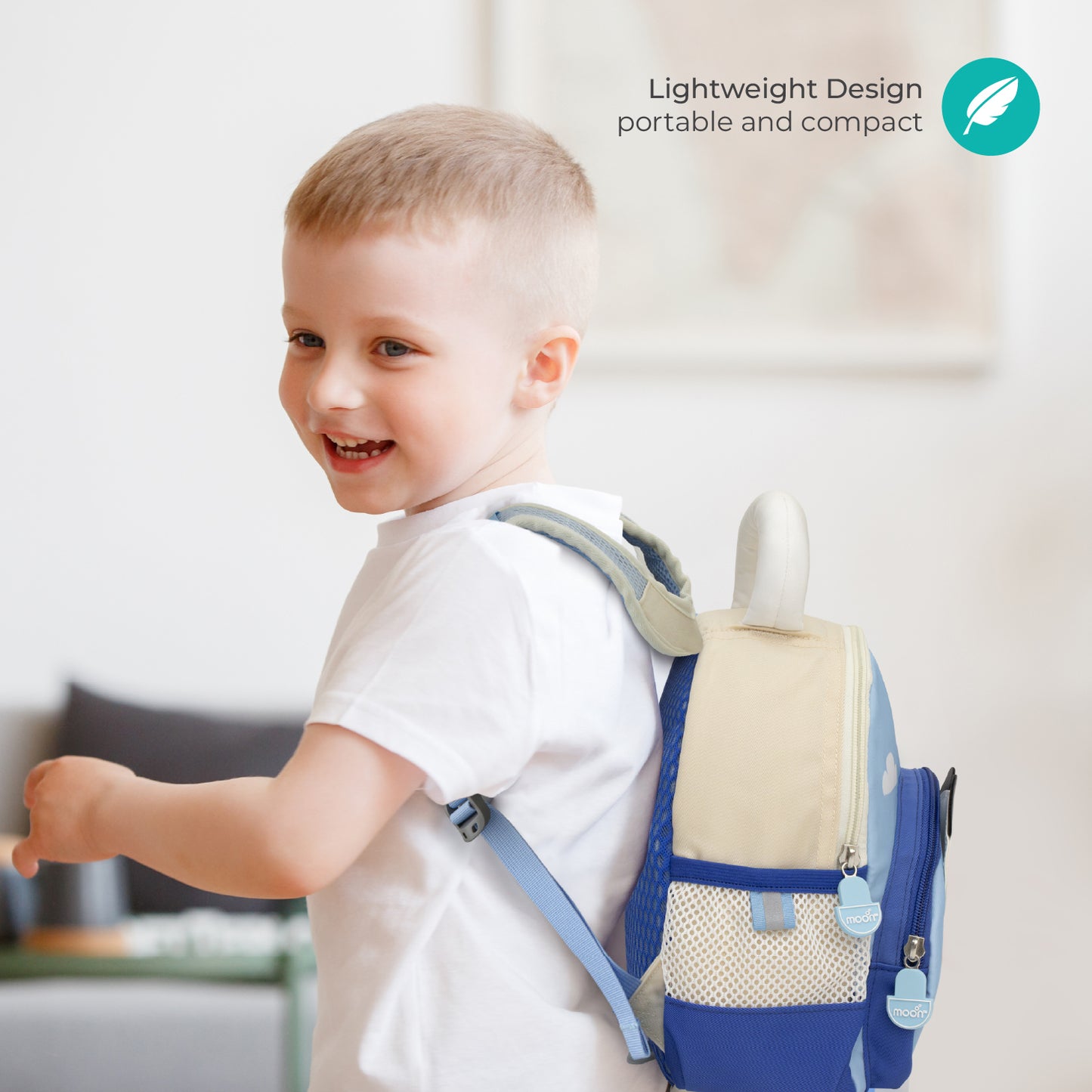MOON Kids Backpack  – Comfy 3D Design,Padded Straps, Waterproof-Perfect for Preschool, Nursery, Snacks & Lunchbox-Panda