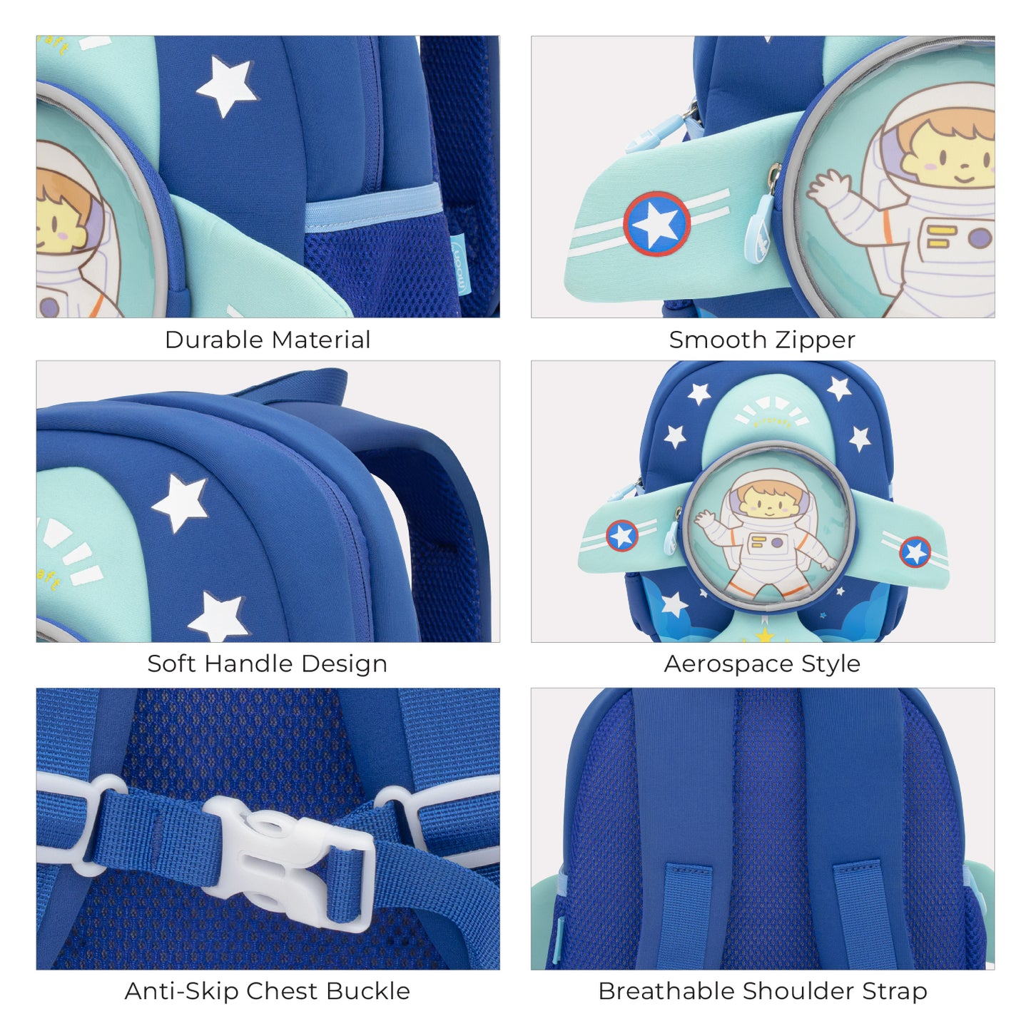 MOON Kids Backpack  – Comfy 3D Design,Padded Straps, Waterproof-Perfect for Preschool, Nursery, Snacks & Lunchbox-Astronaut