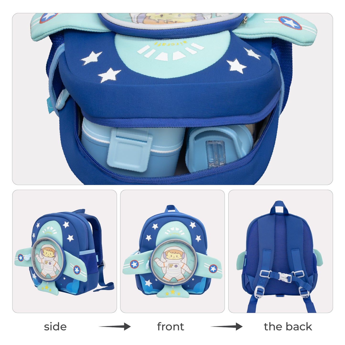 MOON Kids Backpack  – Comfy 3D Design,Padded Straps, Waterproof-Perfect for Preschool, Nursery, Snacks & Lunchbox-Astronaut