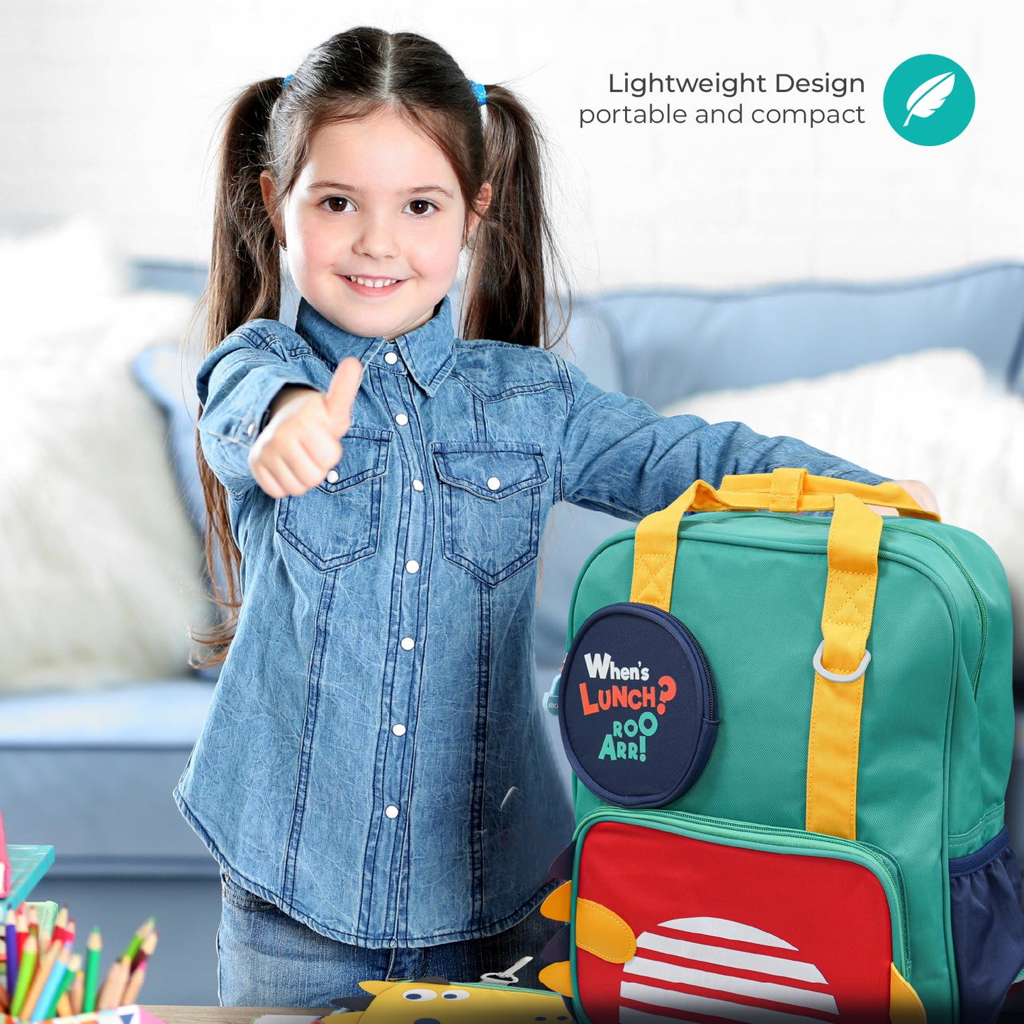 MOON Kids Backpack  – Comfy 3D Design,Padded Straps, Waterproof-Perfect for Preschool, Nursery, Snacks & Lunchbox-Yellow