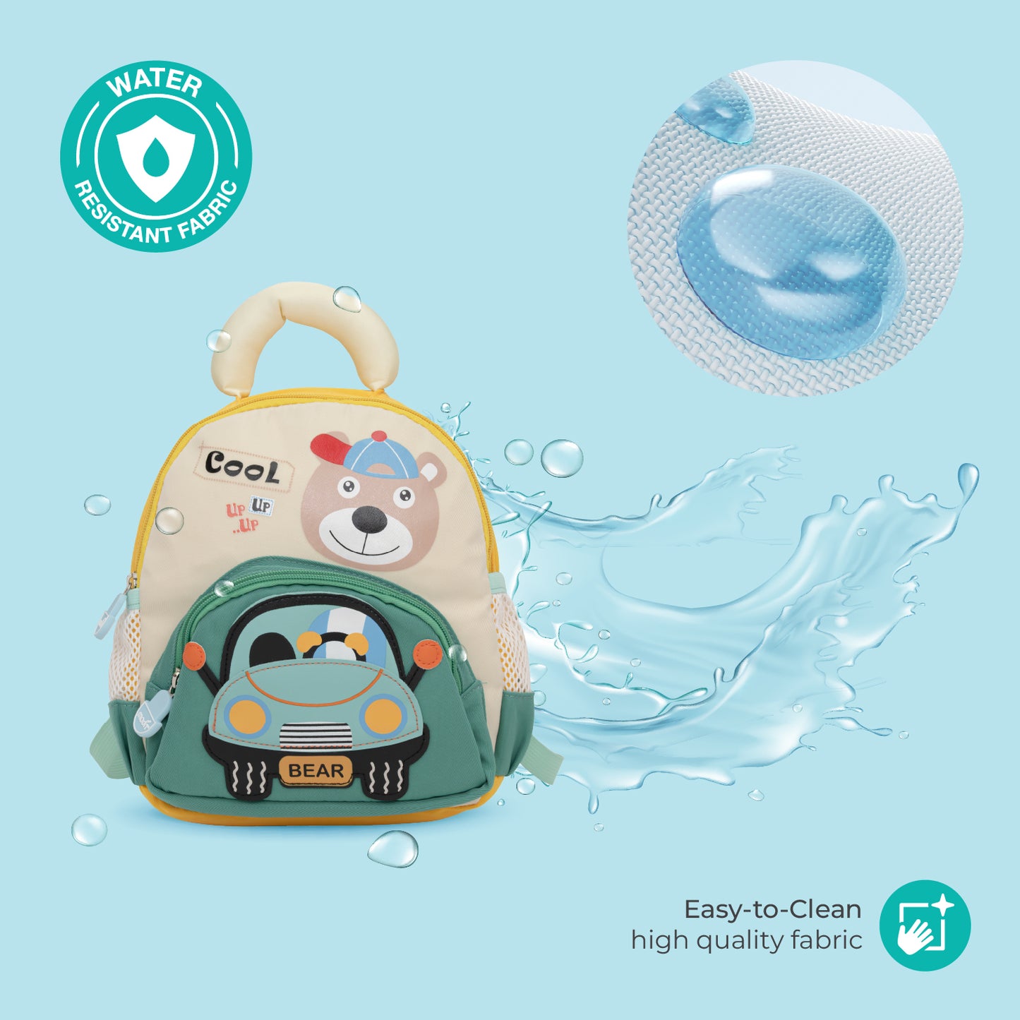 MOON Kids Backpack  – Comfy 3D Design,Padded Straps, Waterproof-Perfect for Preschool, Nursery, Snacks & Lunchbox-Bear