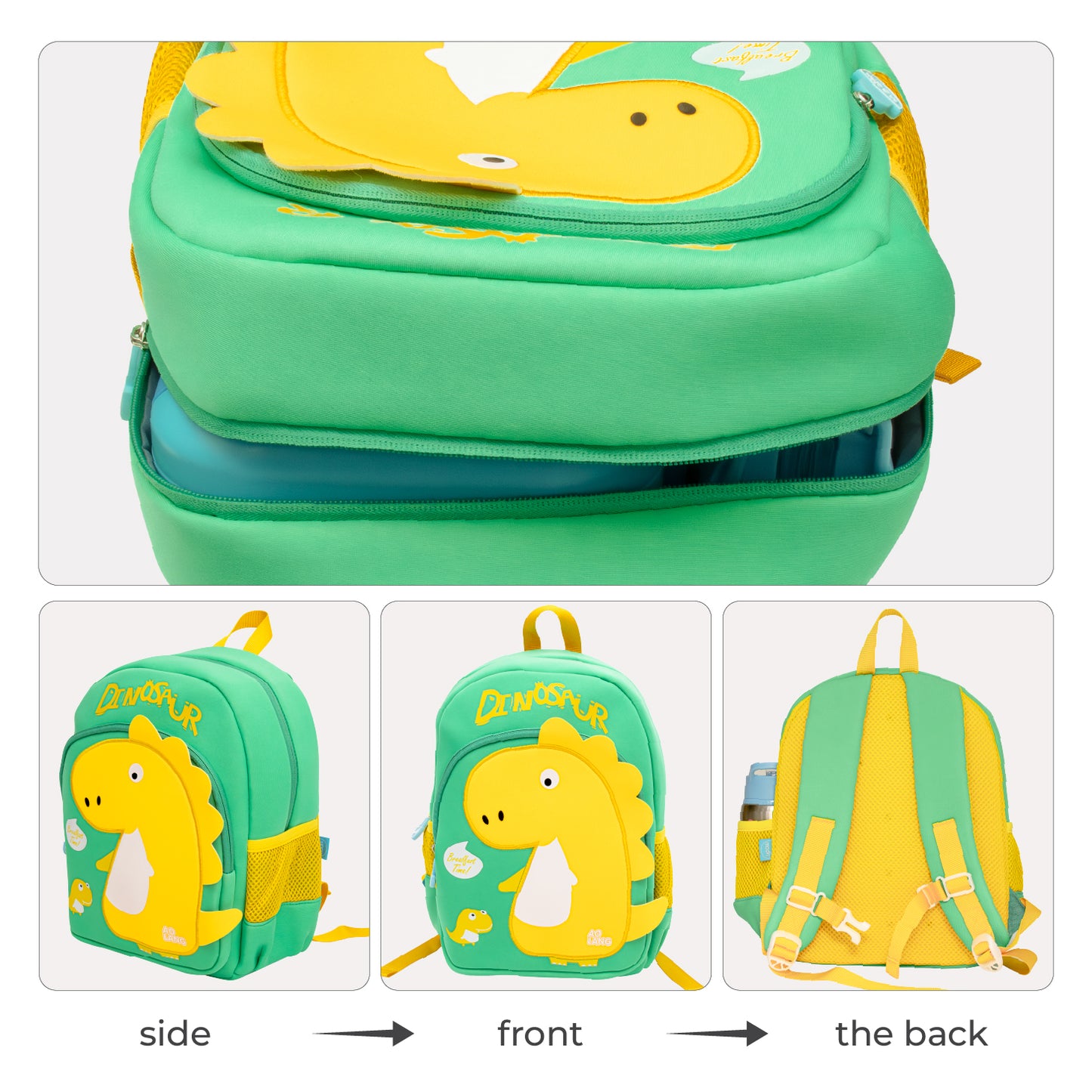 MOON Kids Backpack  – Comfy 3D Design,Padded Straps, Waterproof-Perfect for Preschool, Nursery, Snacks & Lunchbox-Dinosuar