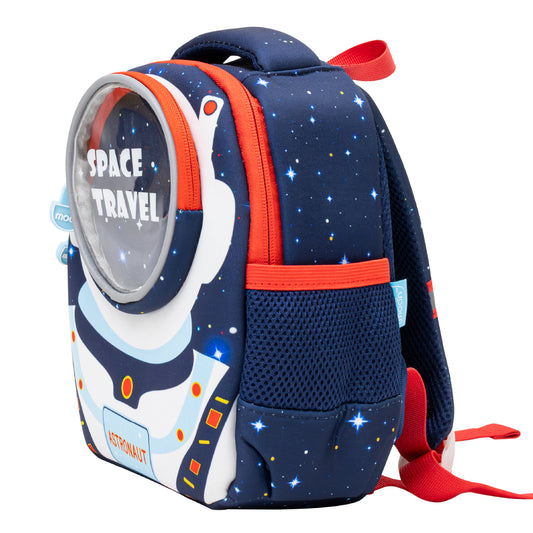 MOON Kids Backpack  – Comfy 3D Design,Padded Straps, Waterproof-Perfect for Preschool, Nursery, Snacks & Lunchbox-Space Adventure-Blue
