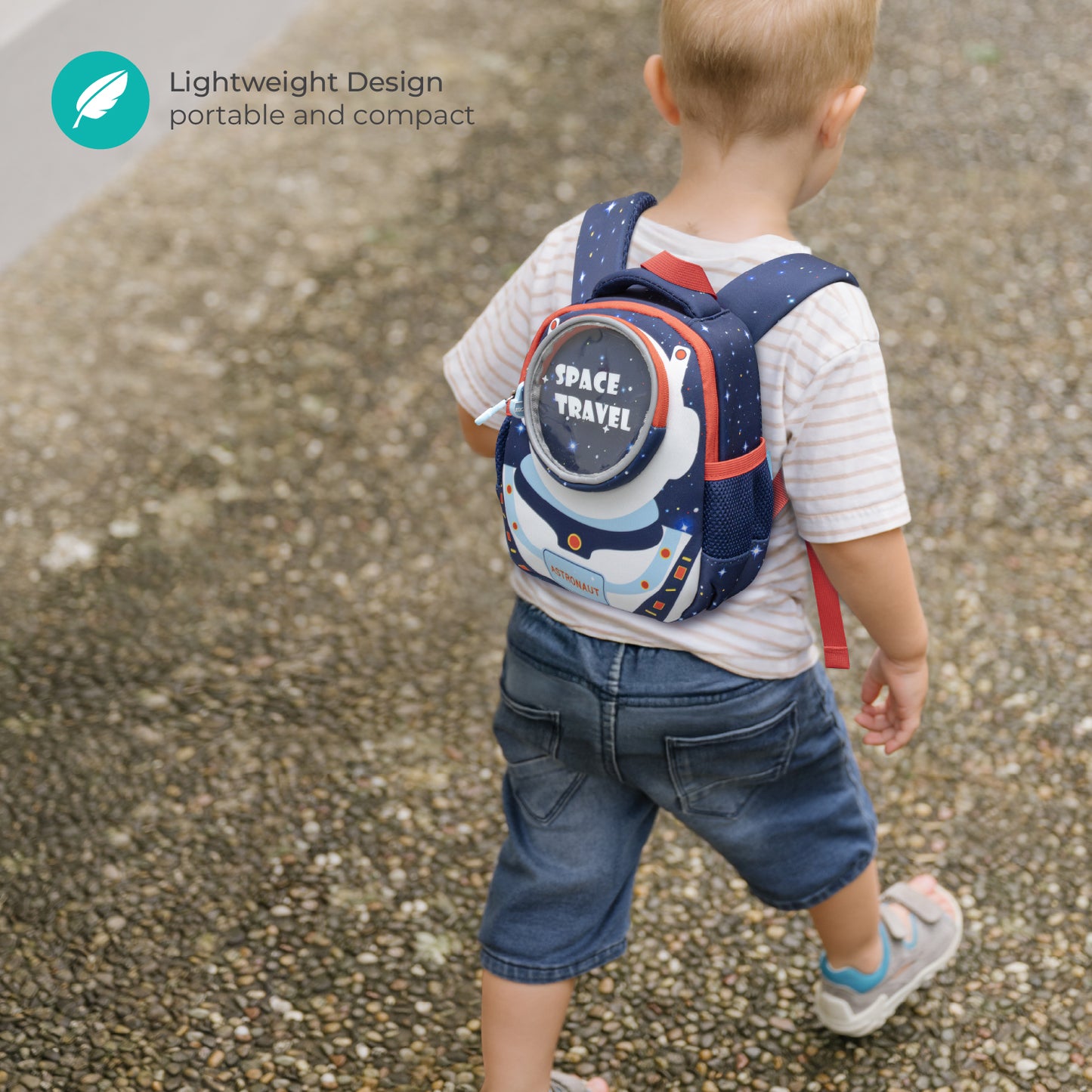 MOON Kids Backpack  – Comfy 3D Design,Padded Straps, Waterproof-Perfect for Preschool, Nursery, Snacks & Lunchbox-Space Adventure-Blue
