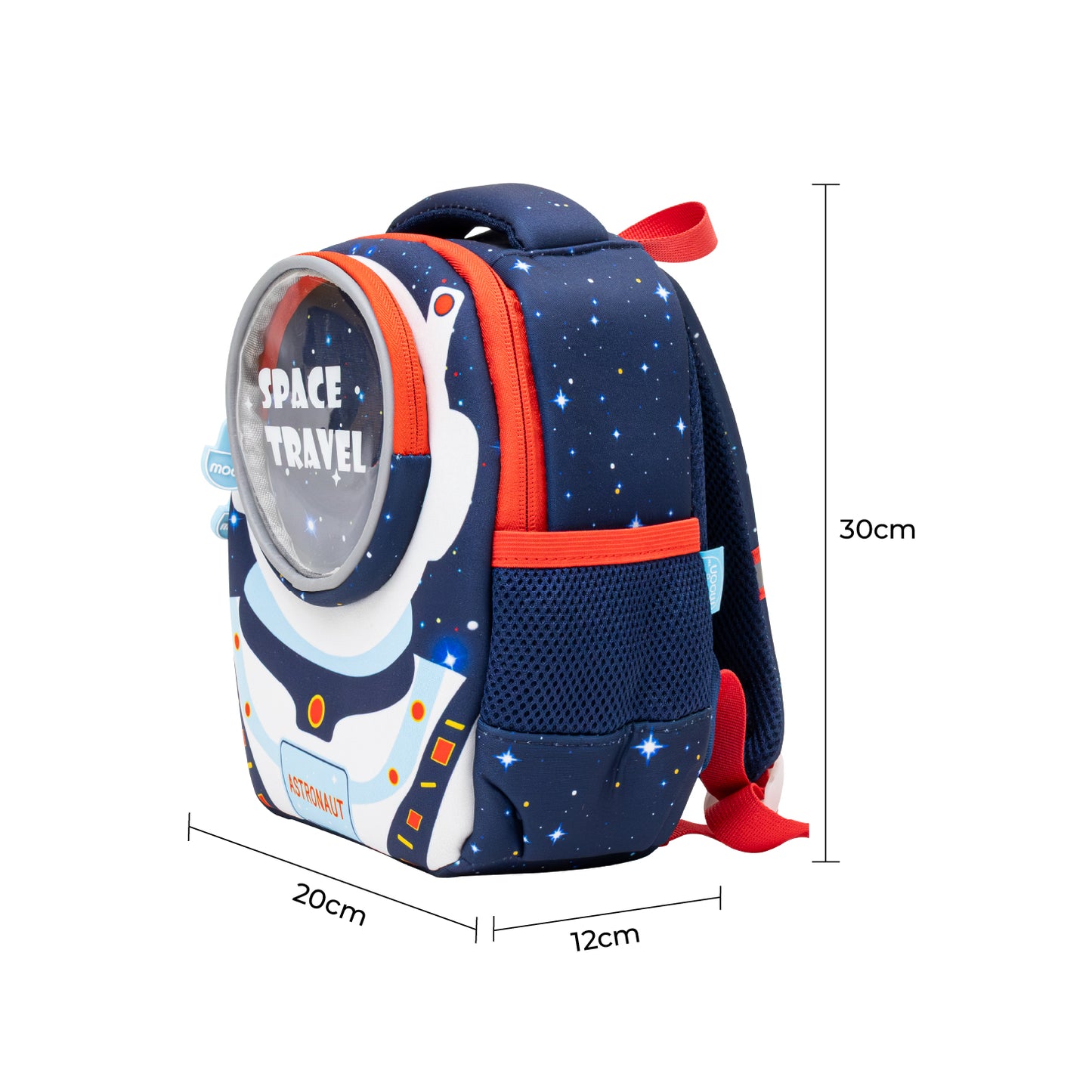 MOON Kids Backpack  – Comfy 3D Design,Padded Straps, Waterproof-Perfect for Preschool, Nursery, Snacks & Lunchbox-Space Adventure-Blue