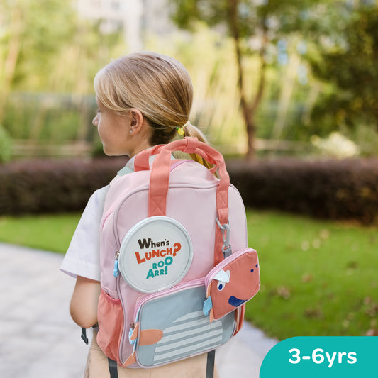 MOON Kids Backpack  – Comfy 3D Design,Padded Straps, Waterproof-Perfect for Preschool, Nursery, Snacks & Lunchbox-Pink