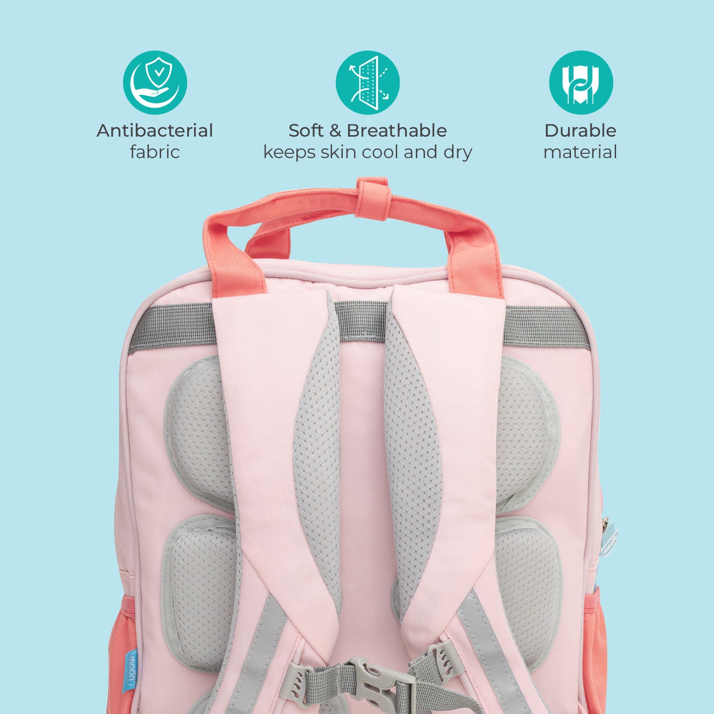 MOON Kids Backpack  – Comfy 3D Design,Padded Straps, Waterproof-Perfect for Preschool, Nursery, Snacks & Lunchbox-Pink