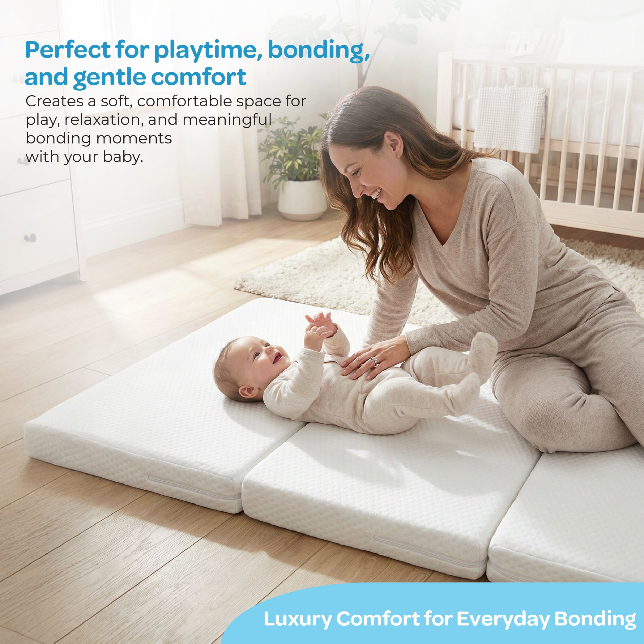 Moon Trifold Baby Mattress White - 120x60x6 cm