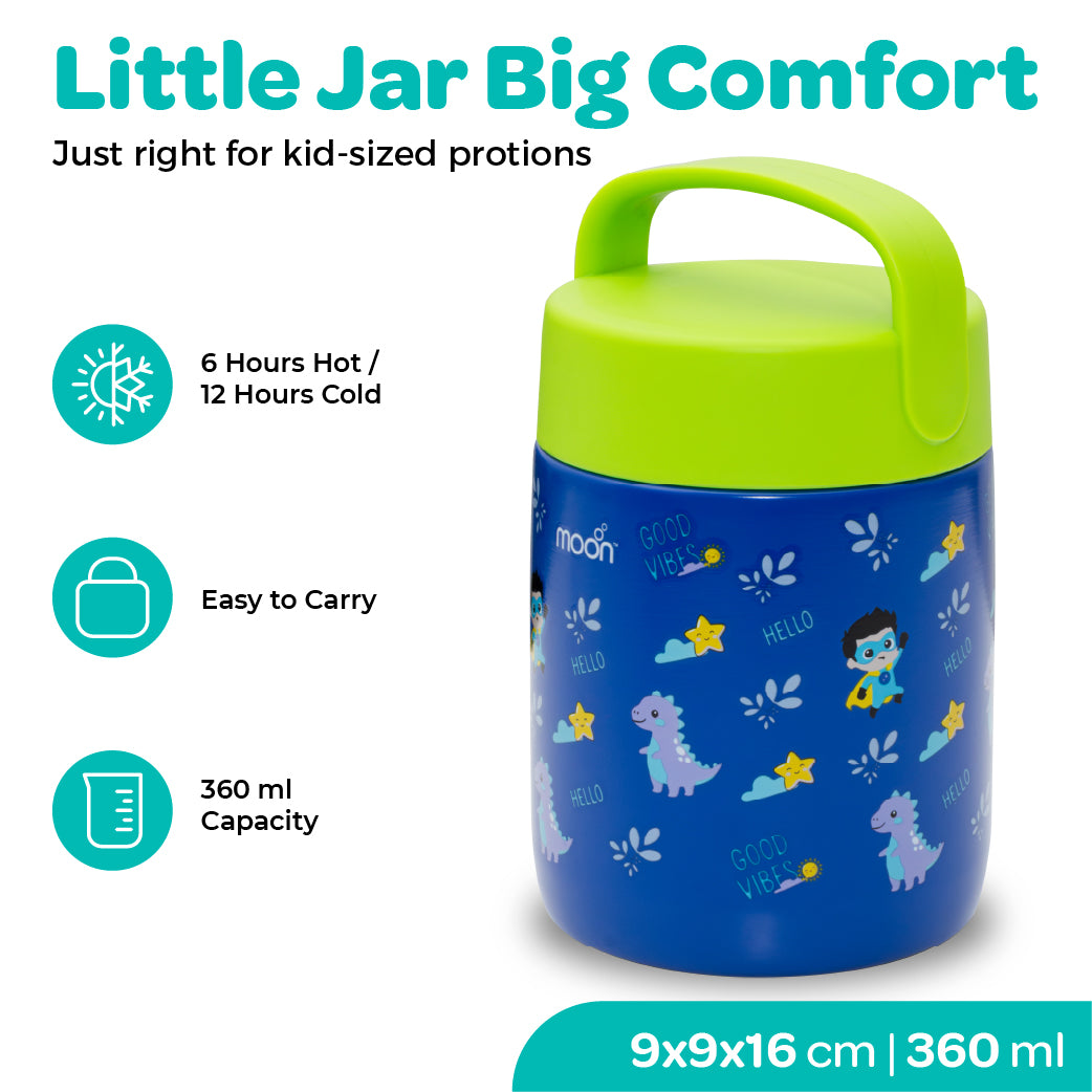 MOON 360ml Kids’ Insulated Food Jar | Stainless Steel, Blue