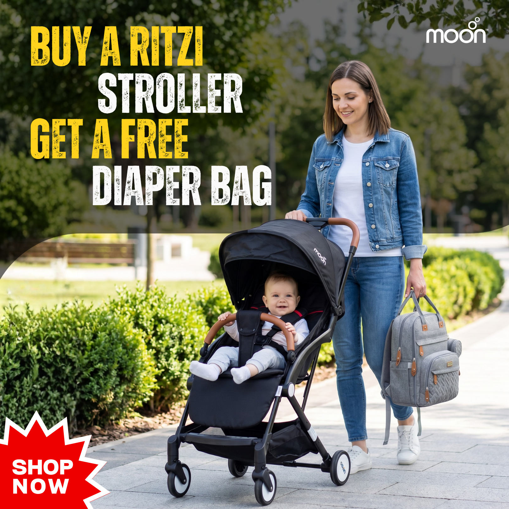 Buy MOON Ritzi Cabin Stroller & Get MOON KaryMe Diaper Bag Free
