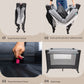 MOON Kidora Easy-Fold Playpen with Wheels, Storage & Edge Protection