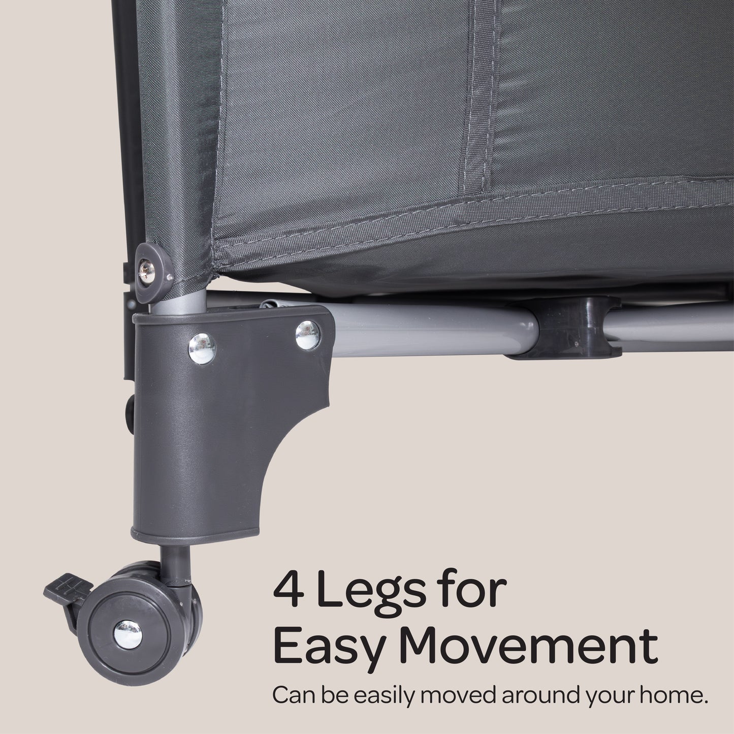 MOON Kidora Easy-Fold Playpen with Wheels, Storage & Edge Protection