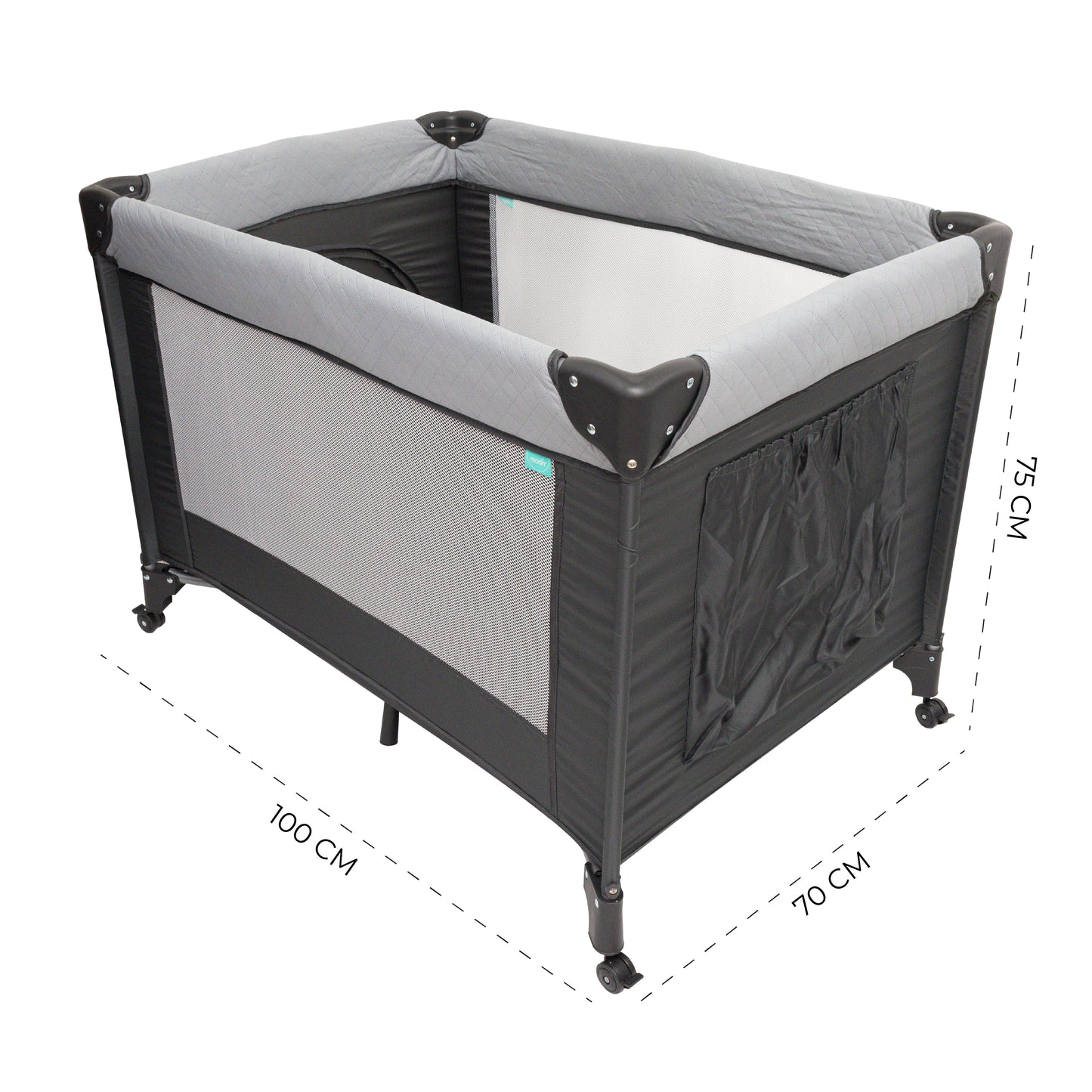 MOON Kidora Easy-Fold Playpen with Wheels, Storage & Edge Protection