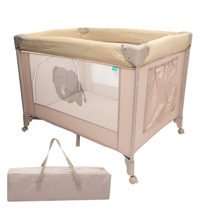 MOON Kidora Easy-Fold Playpen with Wheels, Storage & Edge Protection