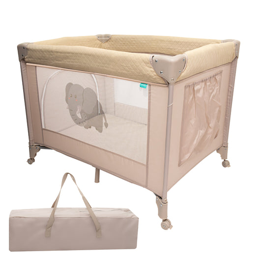MOON Kidora Easy-Fold Playpen with Wheels, Storage & Edge Protection