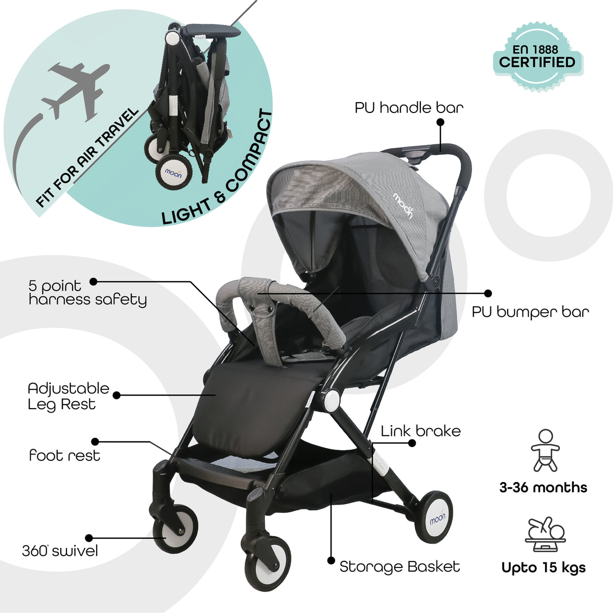 MOON Travel-Lite  - Cabin Stroller - The Moon Brand™
