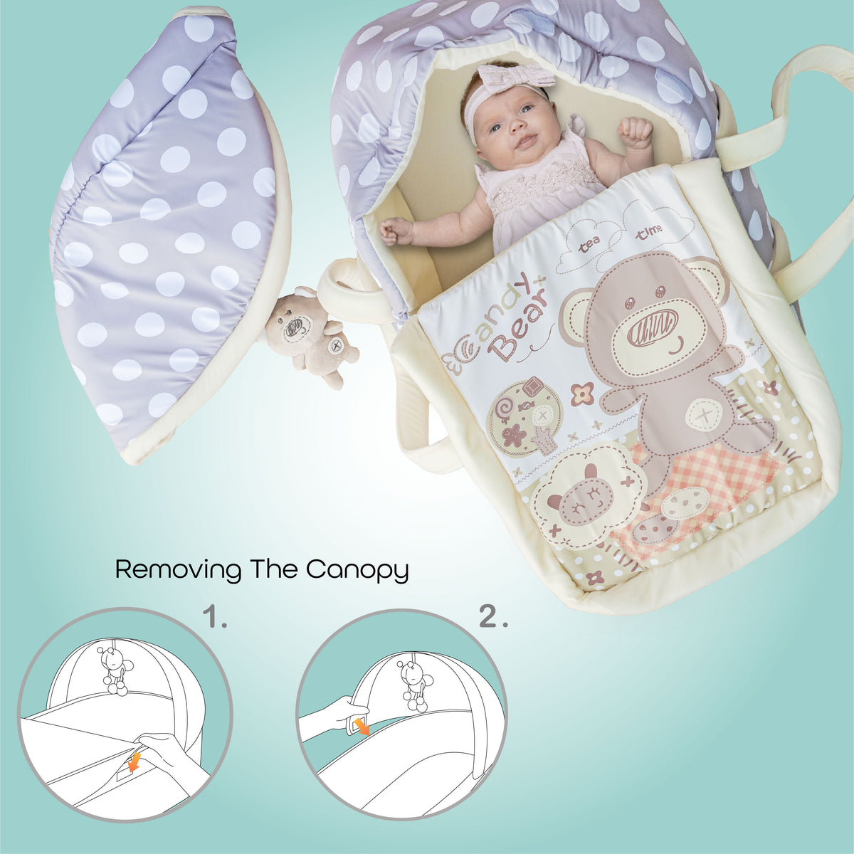 MOON Moses Basket - Grey / MOON Organic Cellular Blanket (75 x 100 CM, Cream) / MOON Disposable Under Pads (45 x 60 cm) - The Moon Brand™