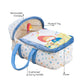 MOON Moses Basket - Blue / MOON Organic Cellular Blanket (75 x 100 CM, Blue) / MOON Disposable Under Pads (45 x 60 cm)
