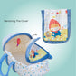 MOON Moses Basket - Blue / MOON Organic Cellular Blanket (75 x 100 CM, Blue) / MOON Disposable Under Pads (45 x 60 cm)