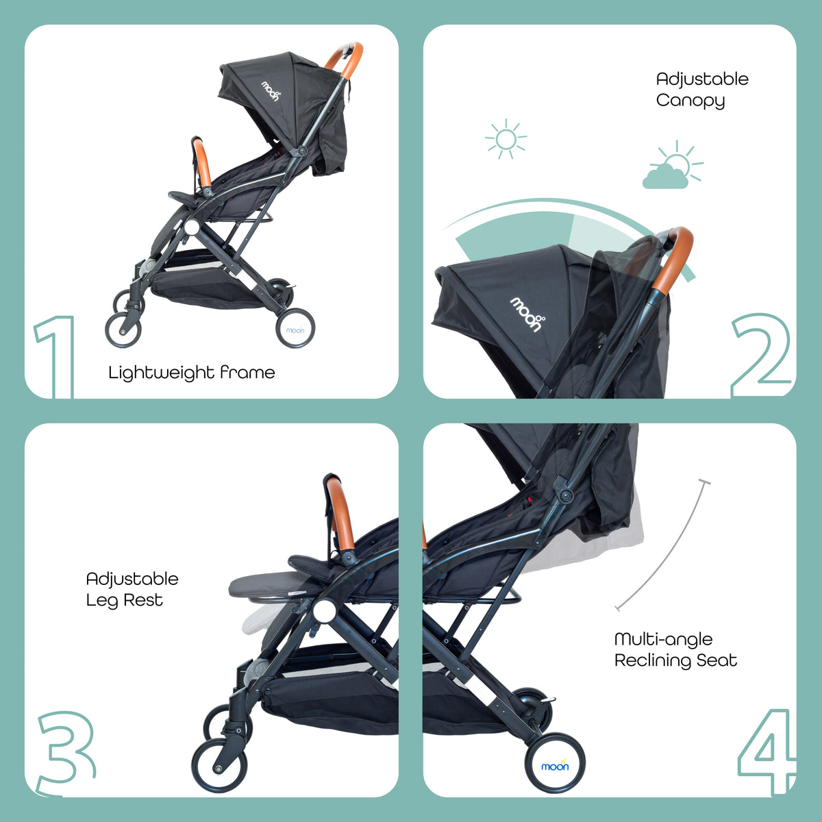 MOON Ritzi - Cabin Stroller-Black - The Moon Brand™