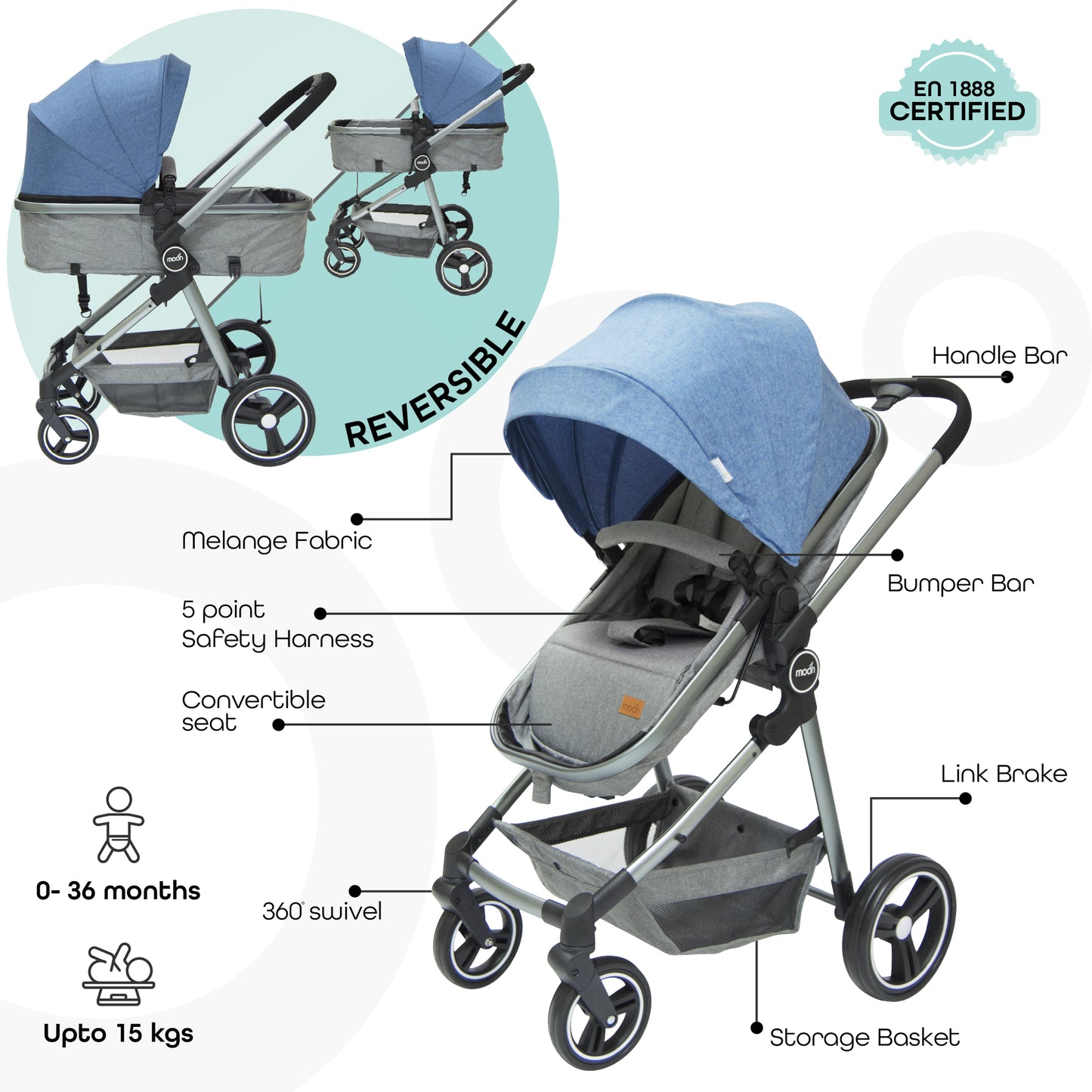 MOON Pro - 2 in 1 Stroller