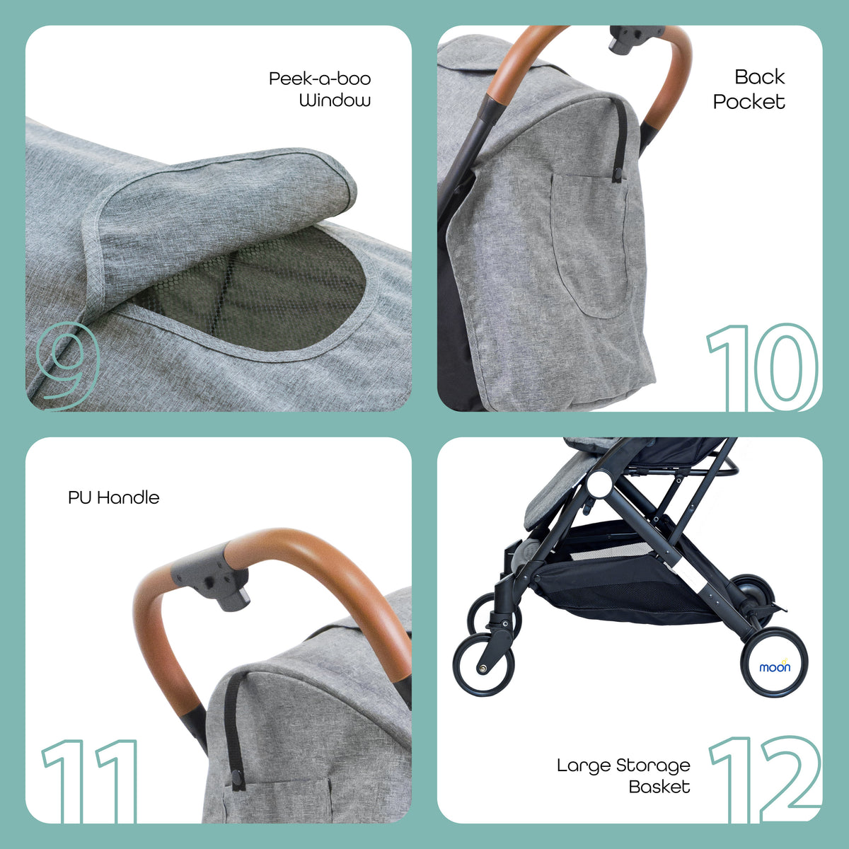 MOON Ritzi - Cabin Stroller - Grey - The Moon Brand™