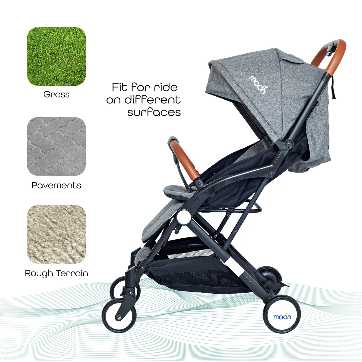 MOON Ritzi - Cabin Stroller - Grey - The Moon Brand™