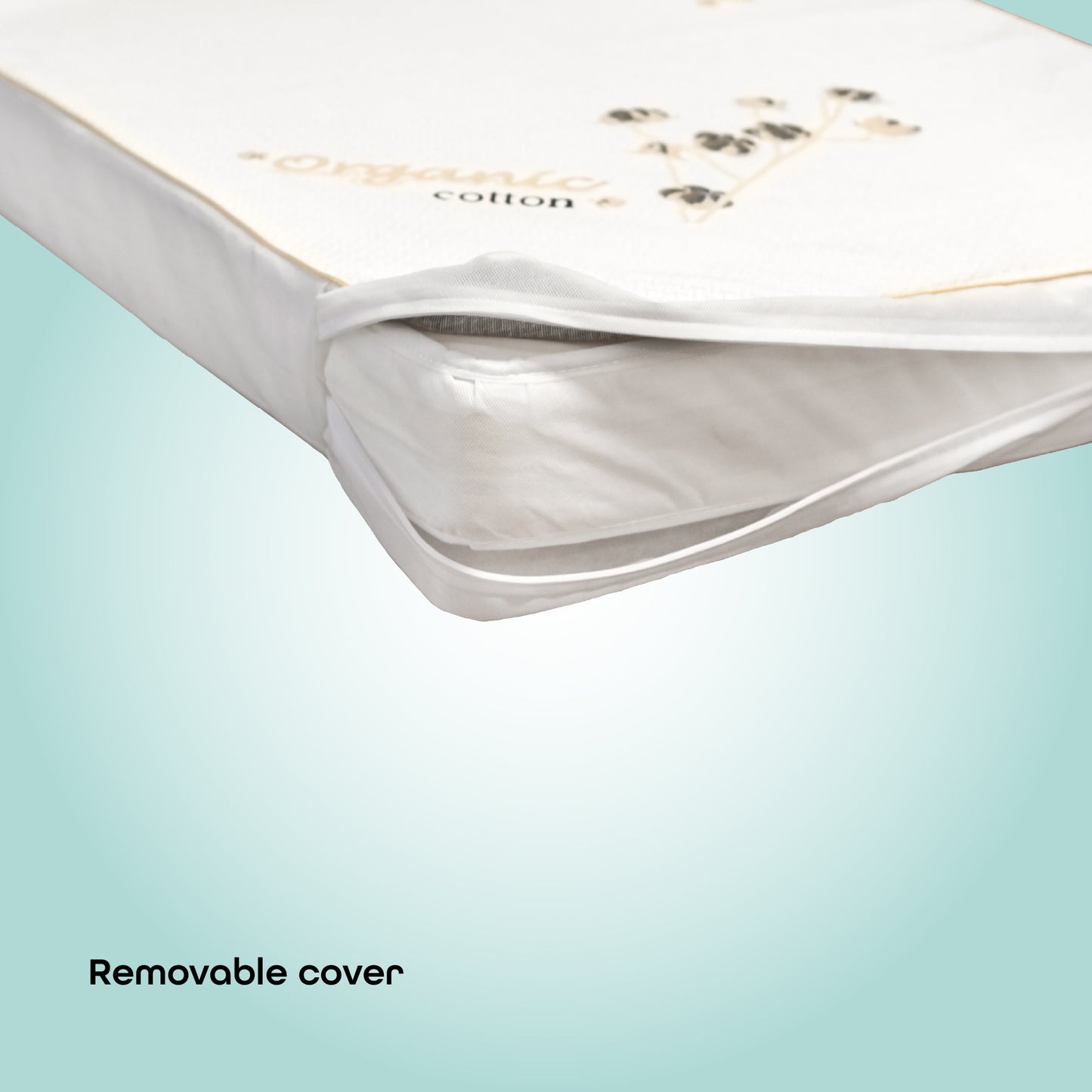 MOON  organic Toddler Crib & bed mattress - Size 140x70x10 cm