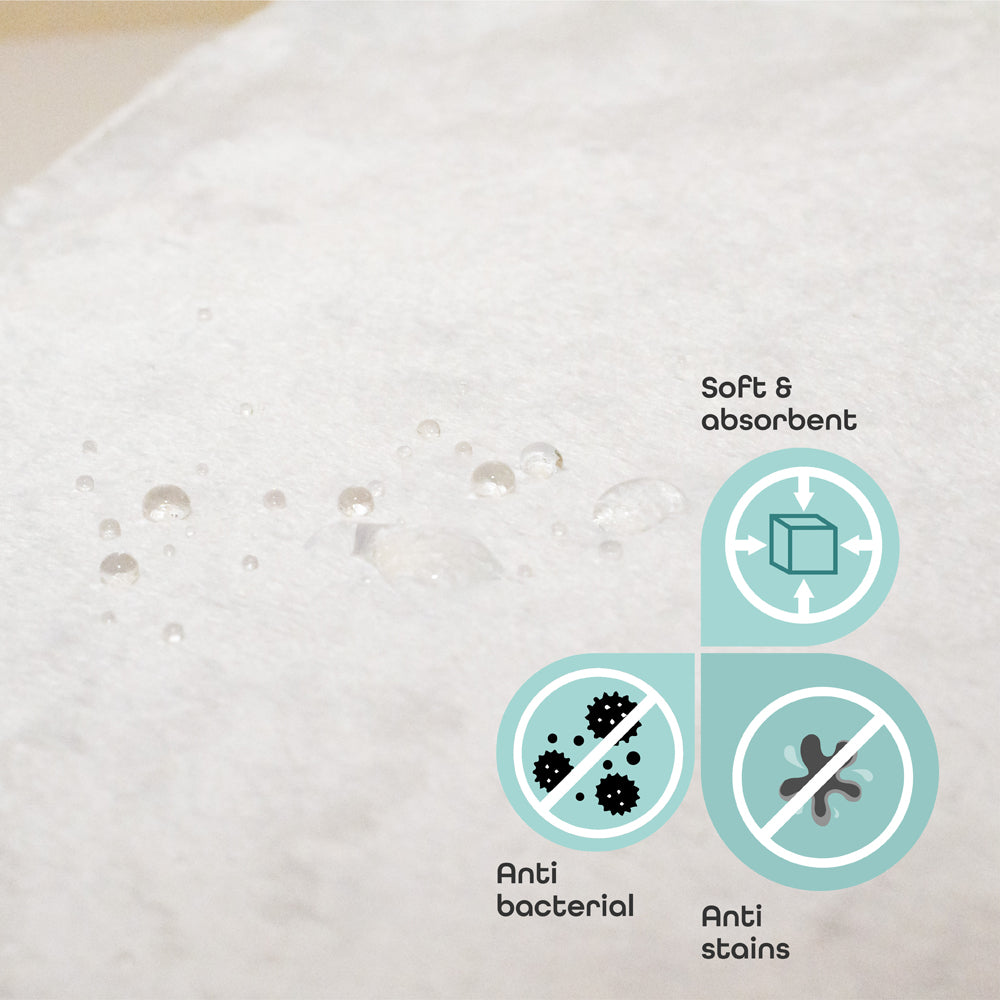 MOON  Premium 100% Cotton Terry, Breathable Waterproof Mattress Protector sheet with Skirt fit - 120x60x10 cm
