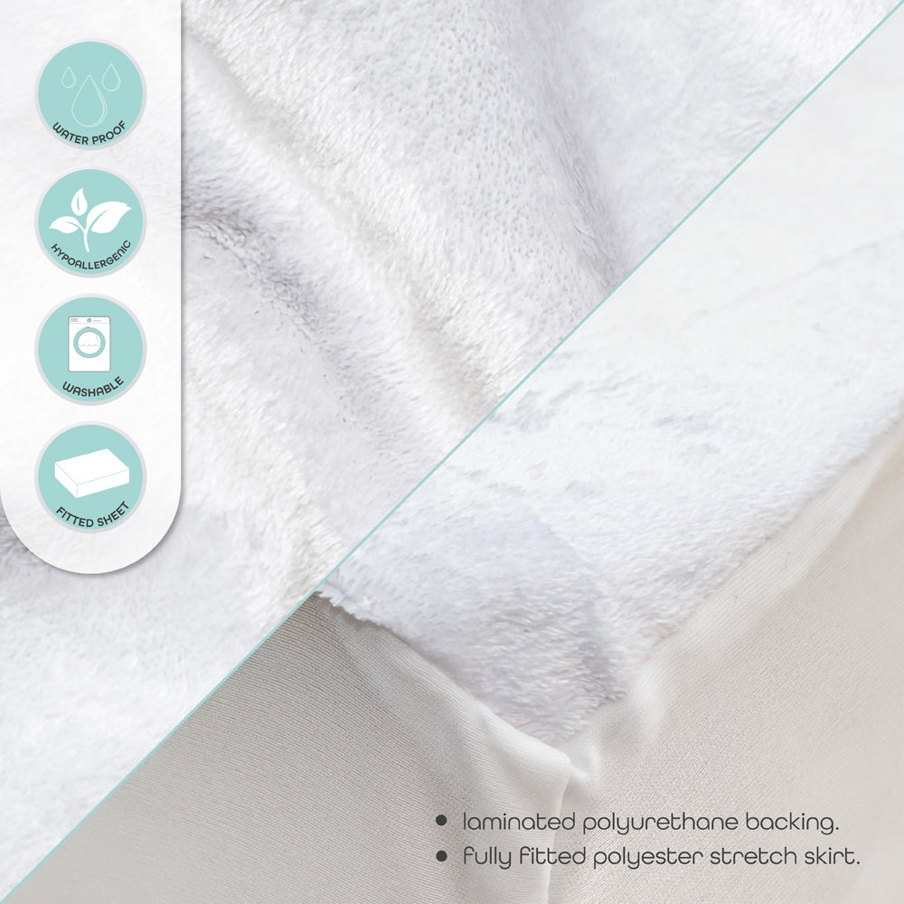 MOON  Premium 100% Cotton Terry, Breathable Waterproof Mattress Protector sheet with Skirt fit - 120x60x10 cm