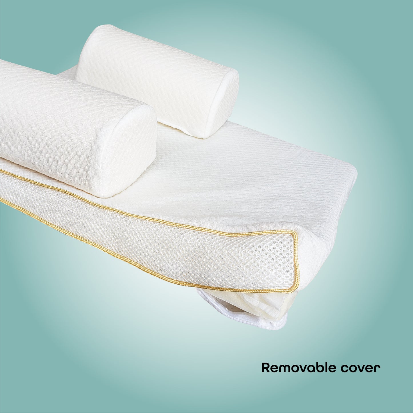 MOON  Organic Easy And Breathable Sleep Positioner- White, organic fabric