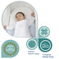 MOON  Organic Universal Crib Wedge - White, Half MOON  organic fabric