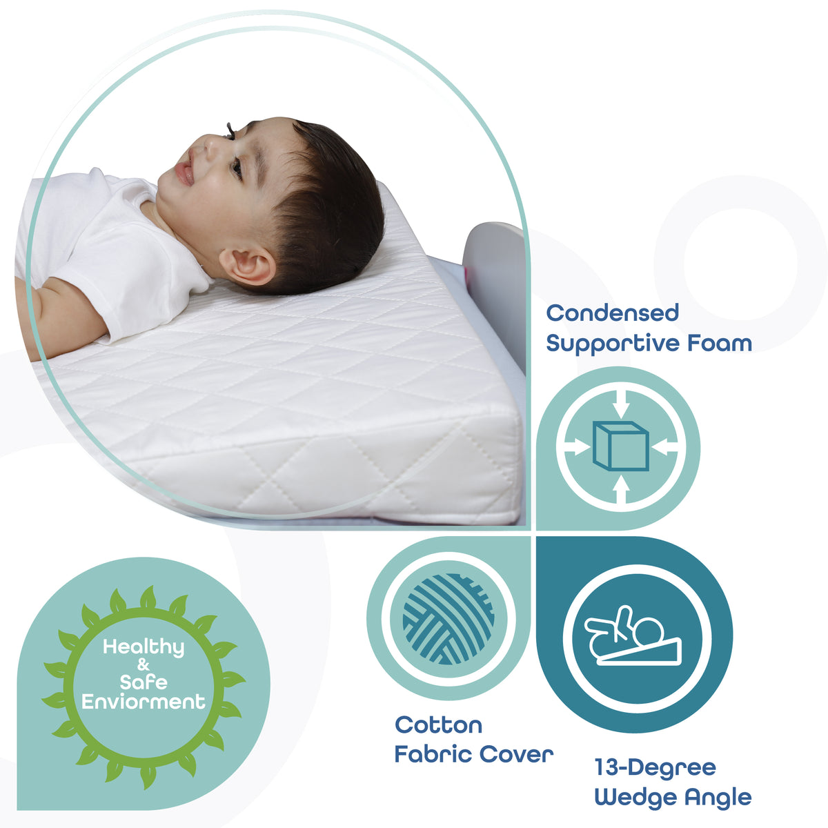 MOON Universal Crib Wedge Beige – water proof fabric — The Moon Brand product image