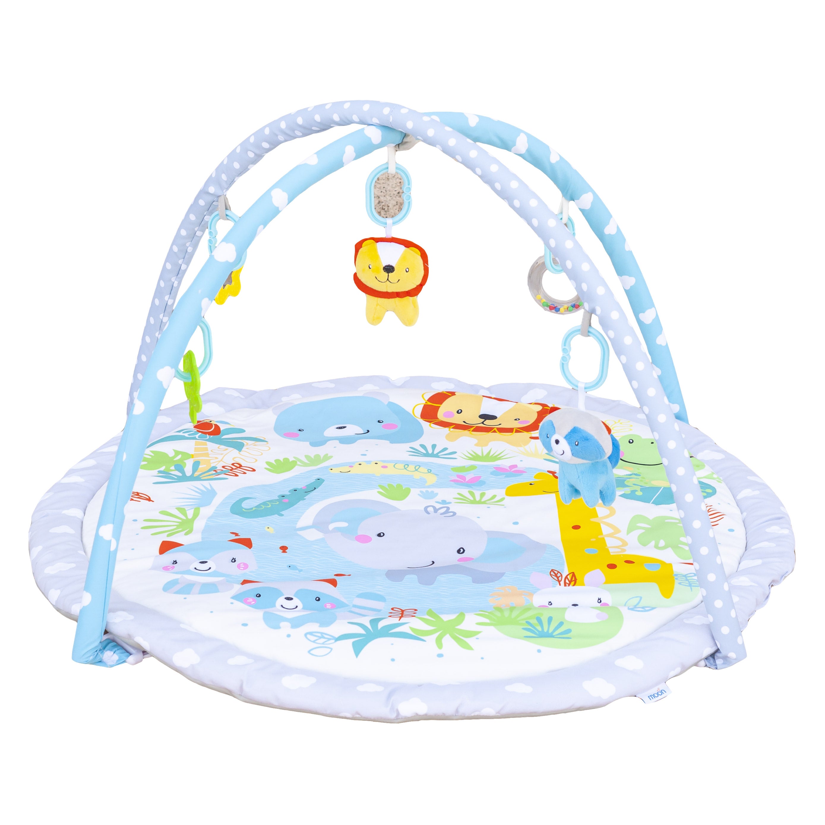 MOON Perky Playmat (Jungle) / MOON Organic Feeding Nursing Pillow (White, Organic Fabric) / MOON Soft Cloth Book (Animals) - The Moon Brand™