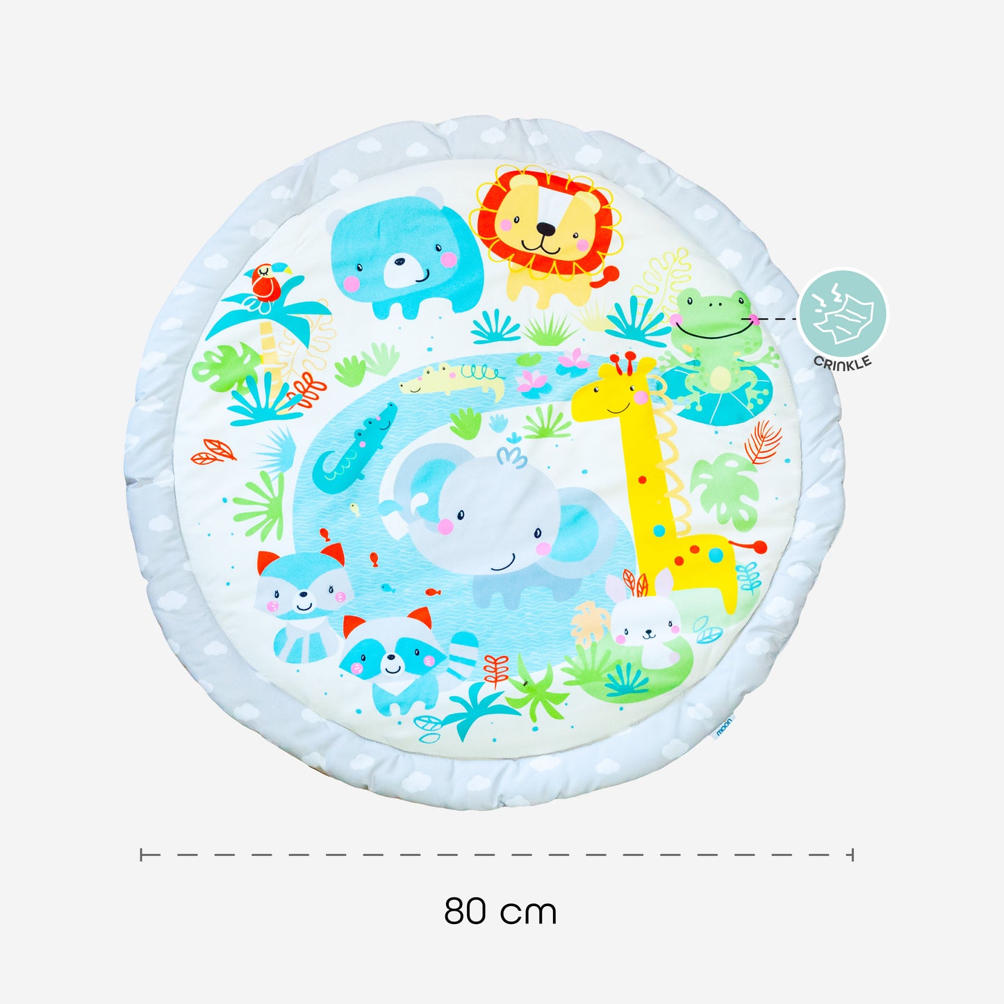 MOON Perky Playmat (Jungle) / MOON Organic Feeding Nursing Pillow (White, Organic Fabric) / MOON Soft Cloth Book (Animals)